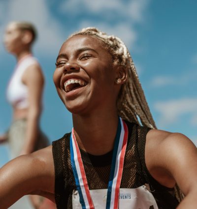 Athlete smiling