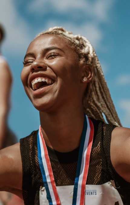 Athlete smiling
