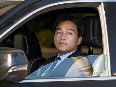 Private chauffeur David from Los Angeles inside his vehicle