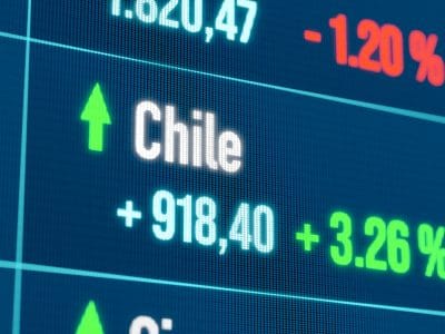 Chile rising stock market. Growth, positive trend, bull market, stock market rally, financial markets, success, business.