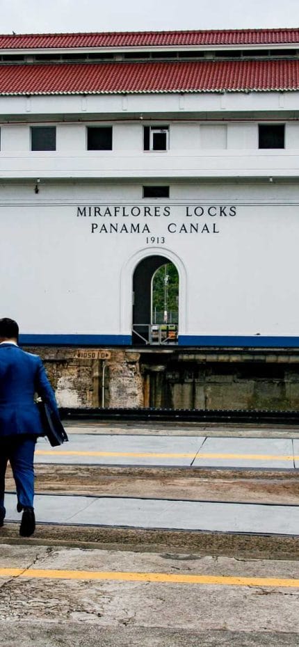 Construção no Canal do Panamá.