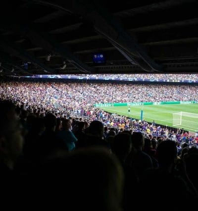 soccer stadium during a match.